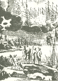 La battaglia in un’illustrazione di un anonimo contemporaneo